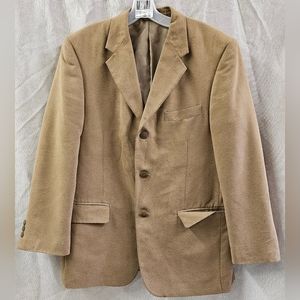 Vtg SupraSuede Bernhard Altman Couture Men's Beige Sport Coat Suit Jacket Men 44